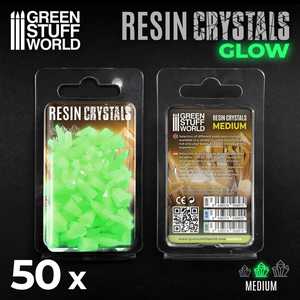 Green Stuff World -  Resin Glow in the Dark Crystals (Medium Yellow Green)