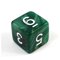 Pearl Dice: Green/White (d6)