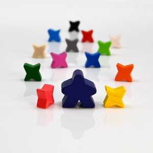 Game Pieces: Star-Mini - Black (Wood) (10)