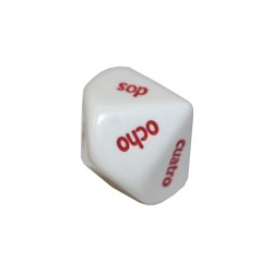 Spanish Worded 1-10 White/red d10