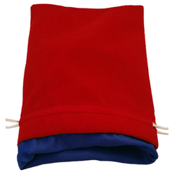 6″ x 8″ Red Velvet Dice Bag with Blue Satin Lining