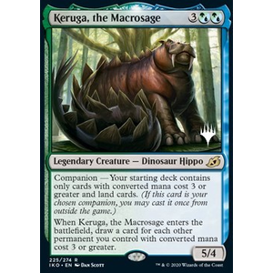 Magic löskort: Ikoria: Lair of Behemoths: Keruga, the Macrosage (Promo) (Foil)