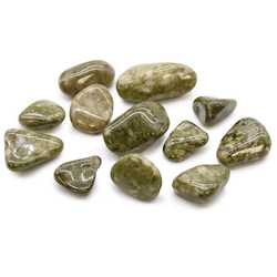 Gaming Stones: Medium African Tumble Stones - Epidote Snowflake (12)