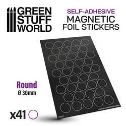 Round Magnetic Sheet (30 mm) - Self Adhesive