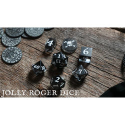 PIRATE BORG: Black/White Resin Dice w. Bag (12)