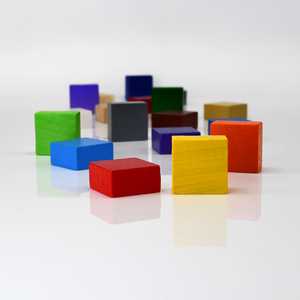 Game Pieces: Squares Angular - Navy Blue (Wood) (10)