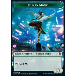 Magic löskort: Kamigawa: Neon Dynasty: Human Monk Token (Green 1/1)