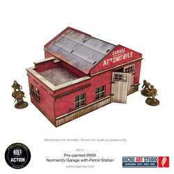 Pre-Painted WW2 Normandy Garage With Petrol Station