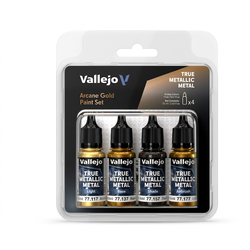 Vallejo True Metallic Metal: Arcane Gold Paint Set (4x18ml)