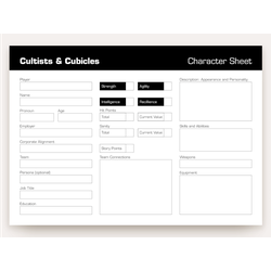 Mörk Borg: Cultists & Cubicles - Character Sheet Pad