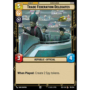 Star Wars: Unlimited Löskort: Secrets of Power: Trade Federation Delegates