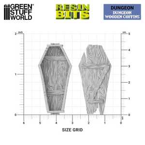 Green Stuff World: 3D Printed Resin Set - Dungeon Wooden Coffins (3) (1:48)