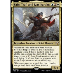 Magic löskort: Commander: March of the Machine: Saint Traft and Rem Karolus (Foil)