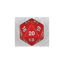 Spindown d20 dice, 55mm - Red