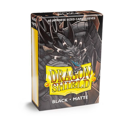 Card Sleeves Japanese Matte Black (60 in box) (Dragon Shield)