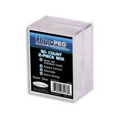 Ultra Pro 2-Piece 50 Count Clear Card Storage Box, 2 Pack