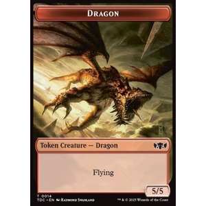 Magic löskort: Tarkir: Dragonstorm: Frog Lizard Token (G 3/3) // Dragon Token (R 5/5)