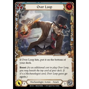 FaB Löskort: Arcane Rising First: Over Loop (Blue) (Rainbow Foil)