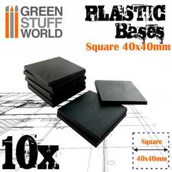 Plastic Bases Square 40x40mm (10)