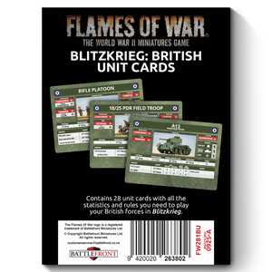 Flames of War: Early War Blitzkrieg British Unit Cards