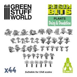 Green Stuff World: Daisy & Dandelion Flowers Set - 3D Printed