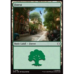 Magic löskort: Magic: the Gathering: Marvel's Spider-Man: Forest (V.2) (Foil)