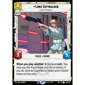 Star Wars: Unlimited Löskort: Legends of the Force: Luke Skywalker, A Hero's Beginning