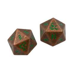 Ultra Pro Heavy Metal Feywild Copper and Green D20 Dice Set for Dungeons & Dragons