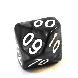 Pearl Dice: Black/White (D10, 00-90)