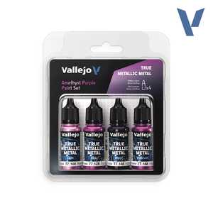Vallejo True Metallic Metal: Amethyst Purple Paint Set (4x18ml)