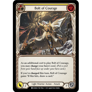 FaB Löskort: Monarch 1st Edition: Bolt of Courage (Yellow) (Rainbow Foil)