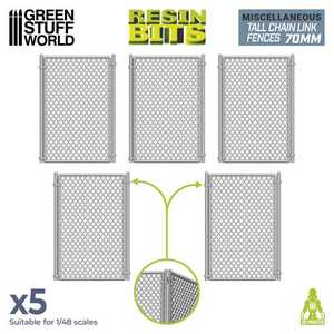 3D Printed set - Chain Link Fences 70mm (5)