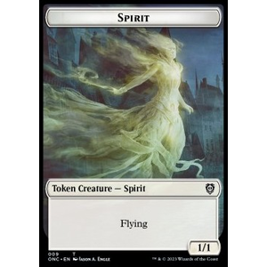 Magic löskort: Commander: Phyrexia: All Will Be One: Human Token (W 1/1) // Spirit Token (W 1/1)