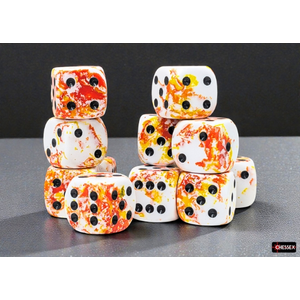 Chessex: D6 Dice 16mm Brush Sunrise/black (12)