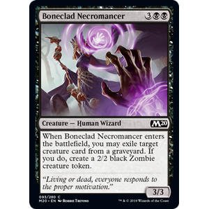 Magic löskort: Core Set 2020: Boneclad Necromancer