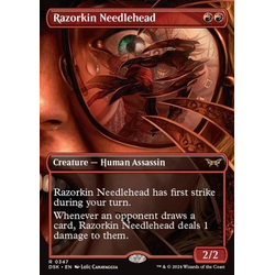 Magic löskort: Duskmourn: House of Horror: Razorkin Needlehead (alternative art) (Foil)