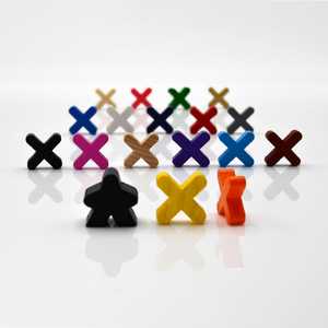 Game Pieces: Cross / Plus Rounded - Orange (Wood) (10)