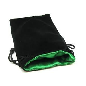 3,75" x 4" Velvet Bag Green inside/Black outside
