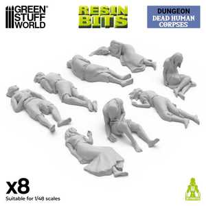 3D printed set - Dead Human Corpses (1:48) (8)