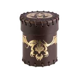 Flying Dragon Brown & golden Leather Dice Cup