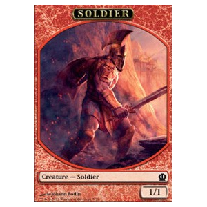 Magic löskort: Theros: Soldier Token (Red 1/1)