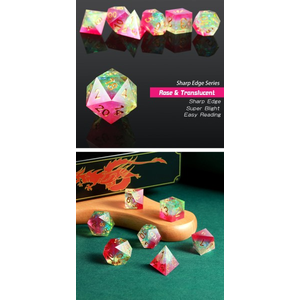 Sharp Edge Dice Set - Tourmaline (7)