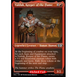 Magic löskort: Multiverse Legends: Valduk, Keeper of the Flame (Etched Foil)
