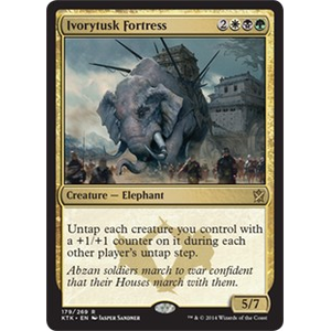Magic löskort: Khans of Tarkir: Ivorytusk Fortress (Foil)