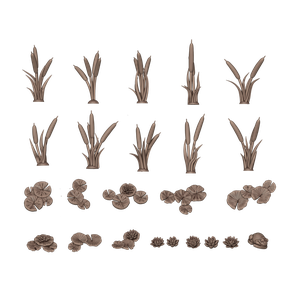 AK Basing Bits: Water Lilies & Cattails (resin) (24)