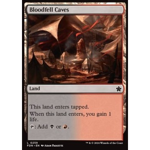 Magic löskort: Magic: The Gathering Foundations: Bloodfell Caves (Foil)