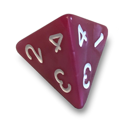Pearl Dice: Rose Red/White (D4)