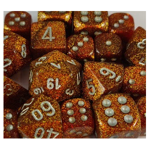 Glitter Gold w/silver(36-dice set)