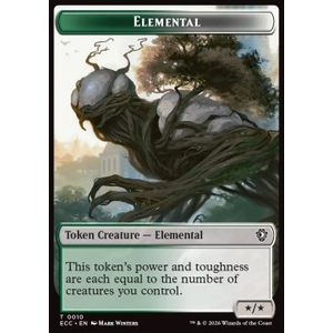 Magic löskort: Magic: Commander: Lorwyn Eclipsed: Copy Token // Elemental Token (GW */*)