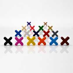 Game Pieces: Cross / Plus Rounded - Pink (Wood) (10)